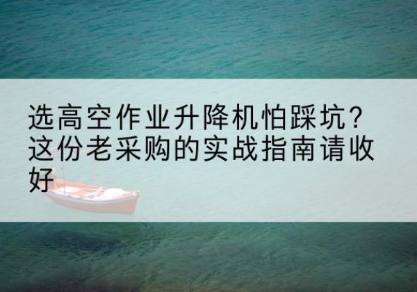 大渡口区高空作业升降机厂家推荐-选高空作业升降机怕踩坑？这份老采购的实战指南请收好