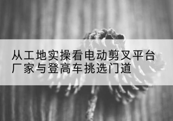 大渡口区电动剪叉升降平台厂家-从工地实操看电动剪叉平台厂家与登高车挑选门道